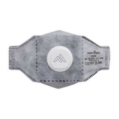 Portwest EAGLE FFP3 Valved Carbon Fold Flat Respirator (Pk10) — Custom Embroidery Available