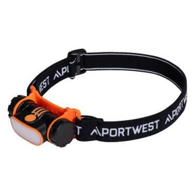 Portwest USB Rechargeable LED Head Light — Custom Embroidery Available