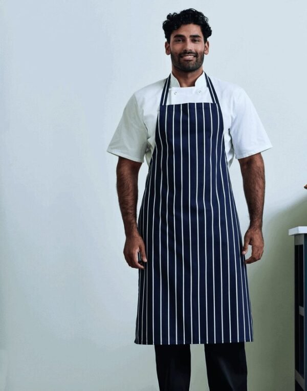Premier Workwear STRIPED BIB APRON — Custom Embroidery Available