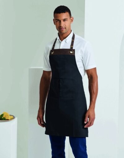 Premier Workwear ESPRESSO BIB APRON — Custom Embroidery Available