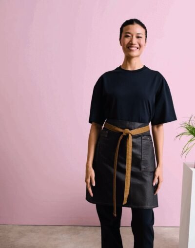 Premier Workwear DIVISION WAXED LOOK DENIM WAIST APRON — Custom Embroidery Available