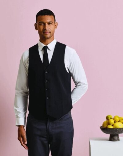Premier Workwear MENS LINED POLYESTER WAISTCOAT — Custom Embroidery Available