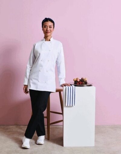 Premier Workwear LADIES LONG SLEEVE CHEFS JACKET — Custom Embroidery Available