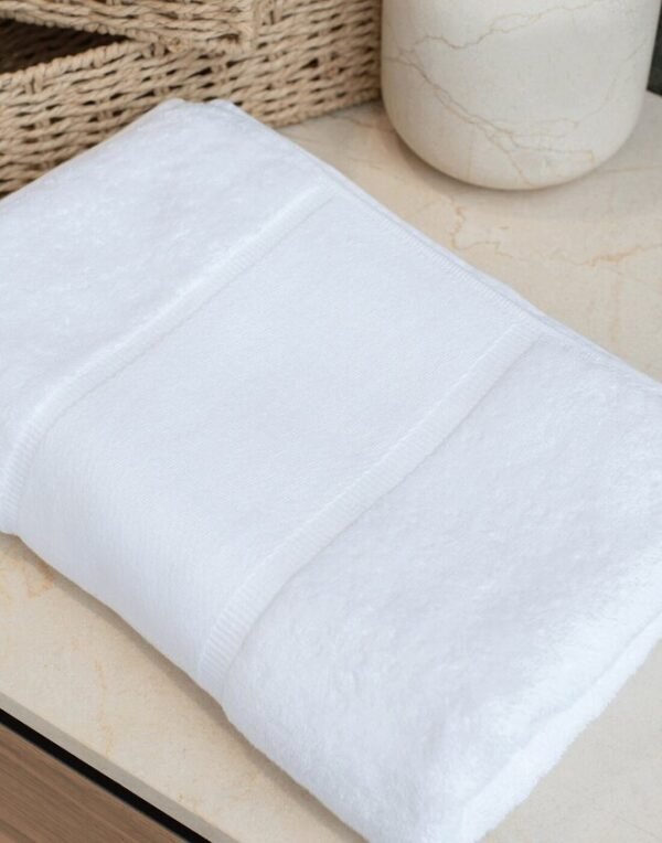 Towel City ORGANIC BATH TOWEL WITH PRINTABLE BORDER — Custom Embroidery Available