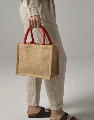 Westford Mill JUTE MINI GIFT BAG — Custom Embroidery Available