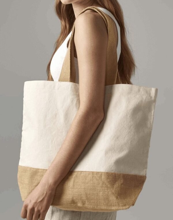 Westford Mill JUTE BASE CANVAS TOTE — Custom Embroidery Available