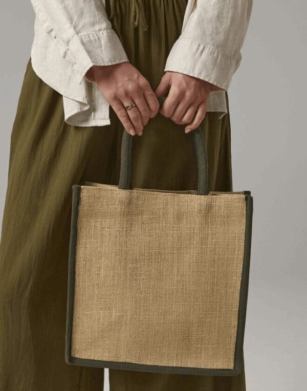 Westford Mill NATURAL STARCHED JUTE MIDI TOTE — Custom Embroidery Available