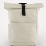 Bagbase BG186 Premium Recycled Roll Top Backpack - Natural Stone | Custom Printed and Embroidered