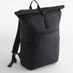 Bagbase BG316 Athlux Roll-Top Backpack - Black | Custom Printed and Embroidered