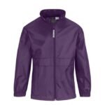 B&C JK950 Kid's Sirocco Lightweight Windbreaker - Purple | Custom Printed and Embroidered