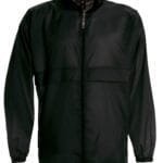 B&C JU800 Men's Sirocco Windbreaker Jacket - Black | Custom Printed and Embroidered