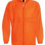 B&C JU800 Men's Sirocco Windbreaker Jacket - Orange | Custom Printed and Embroidered