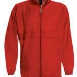 B&C JU800 Men's Sirocco Windbreaker Jacket - Red | Custom Printed and Embroidered