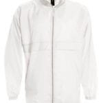 B&C JU800 Men's Sirocco Windbreaker Jacket - White | Custom Printed and Embroidered