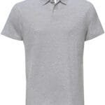 B&C PUI10 ID.001 Short Sleeve Pique Polo - Heather Grey | Custom Printed and Embroidered
