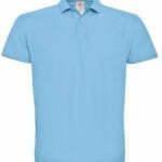 B&C PUI10 ID.001 Short Sleeve Pique Polo - Light Blue | Custom Printed and Embroidered