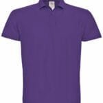 B&C PUI10 ID.001 Short Sleeve Pique Polo - Purple | Custom Printed and Embroidered