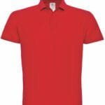 B&C PUI10 ID.001 Short Sleeve Pique Polo - Red | Custom Printed and Embroidered