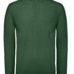 B&C PUI12 ID.001 Men's Long Sleeve Polo - Bottle Green | Custom Printed and Embroidered