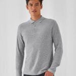 B&C PUI12 ID.001 Men's Long Sleeve Polo | Custom Printed and Embroidered