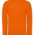 B&C PUI12 ID.001 Men's Long Sleeve Polo - Orange | Custom Printed and Embroidered