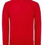 B&C PUI12 ID.001 Men's Long Sleeve Polo - Red | Custom Printed and Embroidered