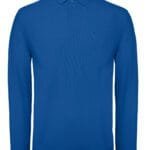 B&C PUI12 ID.001 Men's Long Sleeve Polo - Royal Blue | Custom Printed and Embroidered