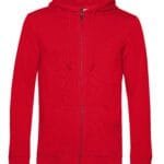 B&C WU35B Inspire Zipped Hood_° - Red | Custom Printed and Embroidered