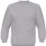 B&C WU600 Set-In Sweatshirt - Heather Grey | Custom Printed and Embroidered