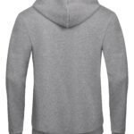 B&C WUI25 Unisex ID.205 50/50 Hooded Full Zip Sweat - Heather Grey | Custom Printed and Embroidered