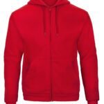B&C WUI25 Unisex ID.205 50/50 Hooded Full Zip Sweat - Red | Custom Printed and Embroidered
