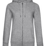B&C WW03Q QUEEN Zipped Hood_° - Heather Grey | Custom Printed and Embroidered