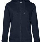 B&C WW03Q QUEEN Zipped Hood_° - Navy Blue | Custom Printed and Embroidered