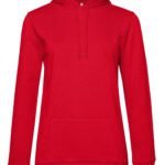 B&C WW04W Women's #Hooded Sweat - Red | Custom Printed and Embroidered