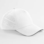 Beechfield B155R Accelerate Cap - White/Black | Custom Printed and Embroidered