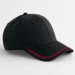 Beechfield B166R Match Day Cap - Black/Red | Custom Printed and Embroidered