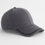 Beechfield B166R Match Day Cap - Gunmetal Grey/Black | Custom Printed and Embroidered