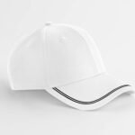 Beechfield B166R Match Day Cap - White/Black | Custom Printed and Embroidered