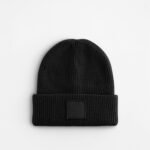 Beechfield B336B Kids Cuff Tonal Patch Beanie - Black | Custom Printed and Embroidered