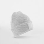 Beechfield B336B Kids Cuff Tonal Patch Beanie - Cloudy Grey | Custom Printed and Embroidered