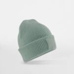 Beechfield B336B Kids Cuff Tonal Patch Beanie - Dusty Green | Custom Printed and Embroidered