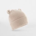 Beechfield B340A Organic Baby Bear Beanie - Almond | Custom Printed and Embroidered