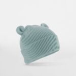 Beechfield B340A Organic Baby Bear Beanie - Dusty Turquoise | Custom Printed and Embroidered