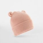 Beechfield B340A Organic Baby Bear Beanie - Peach | Custom Printed and Embroidered