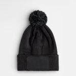Beechfield B443B Kids Snowstar Patch Beanie - Black/Graphite | Custom Printed and Embroidered