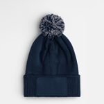 Beechfield B443B Kids Snowstar Patch Beanie - French Navy/Light Grey | Custom Printed and Embroidered