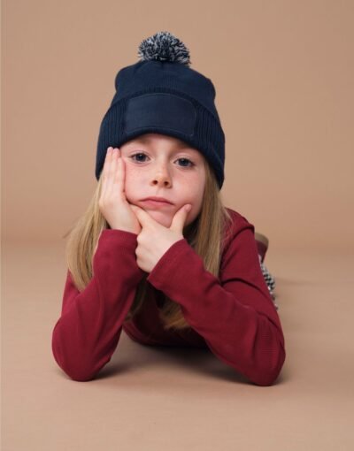 Beechfield B443B Kids Snowstar Patch Beanie | Custom Printed and Embroidered