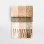 Beechfield B494R Fluffy Check Scarf - Brown Check | Custom Printed and Embroidered