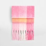 Beechfield B494R Fluffy Check Scarf - Pink Check | Custom Printed and Embroidered