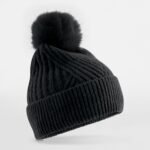Beechfield B529 Snow Luxe Beanie - Black | Custom Printed and Embroidered